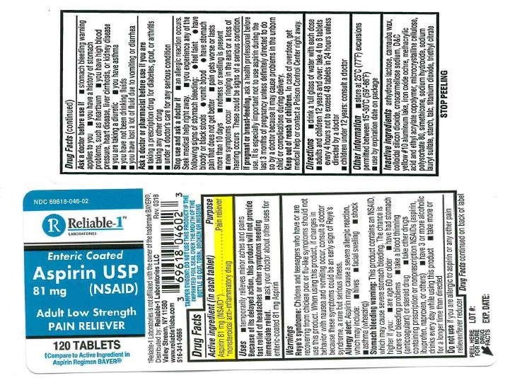 NDC 69618046 Aspirin 81 Mg Enteric Coated Tablet Oral